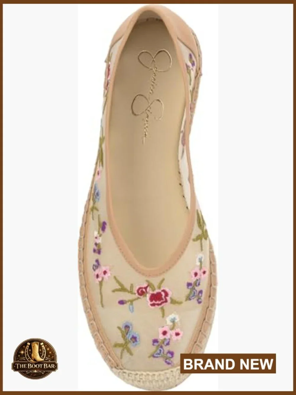 Embellished Mesh Espadrille Flats with Round Toe